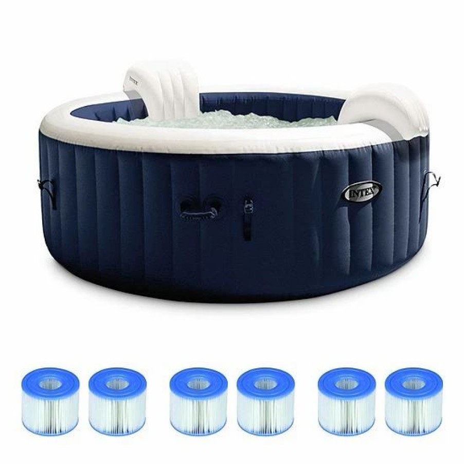 * Intex Purespa Plus 6 Person Inflatable Hot Tub With 6 Type S1 Filter Cartridges Sporting Goods