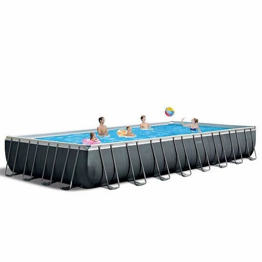 * Intex 32 X 16 X 52 Ultra Xtr Rectangular Pool W/ 2 Floating Chairs & Cooler Sporting Goods