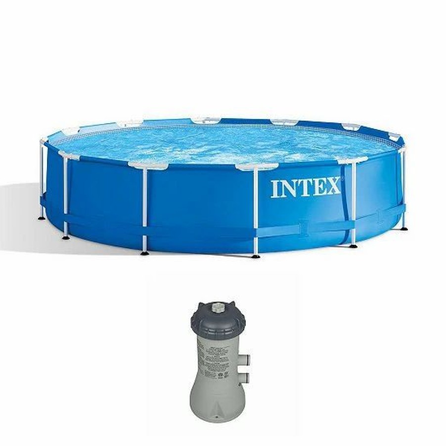 * Intex 12 Foot X 30 Inch Above Ground Swimming Pool W/ Cartridge Filter Pump Sporting Goods