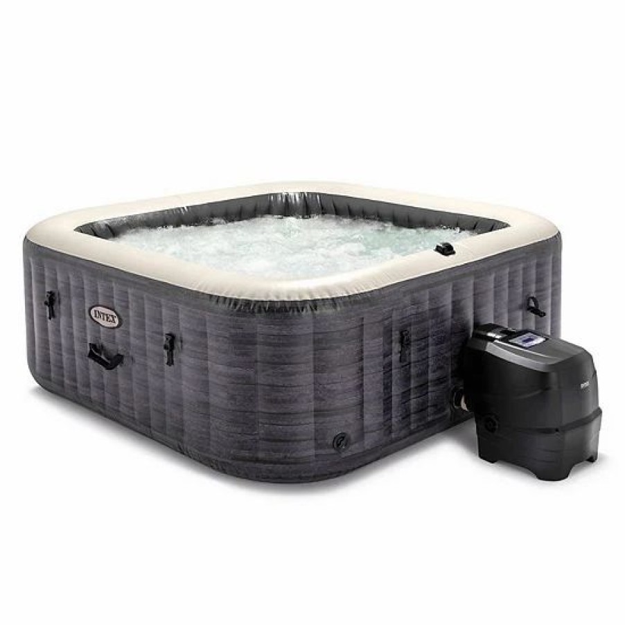 * Intex Purespa Plus Greystone Inflatable Hot Tub, 94 28 , W/ Tablet & Phone Tray Sporting Goods