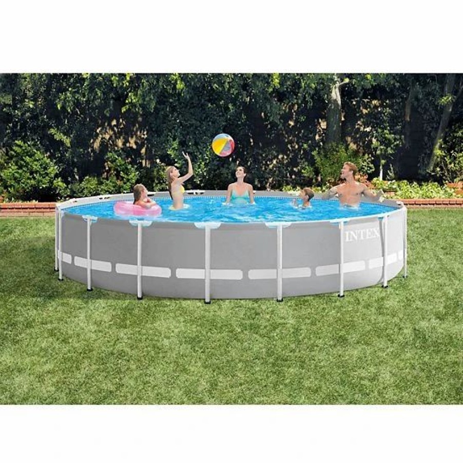 * Intex 18Ft X 48In Prism Frame Above Ground Swimming Pool Set With Pump Sporting Goods