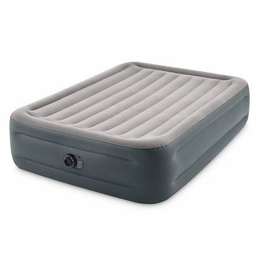 * Intex Dura Beam Essential Rest Blow Up Queen Mattress Air Bed With Built In Pump Mattresses & Accessories