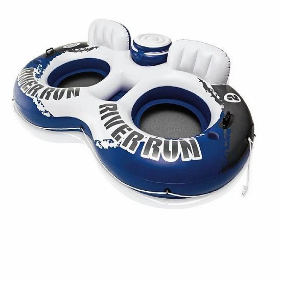 * Intex River Run Connect Inflatable Water Raft (4 Pack) + 2 Person Cooler Tube Outdoor Play Toys