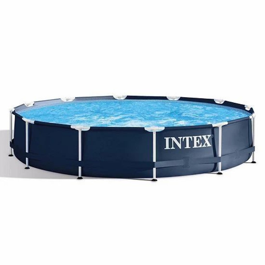 * Intex 28211St 12 X 30 Frame Round Above Ground Swimming Pool Kit With Canopy Sporting Goods