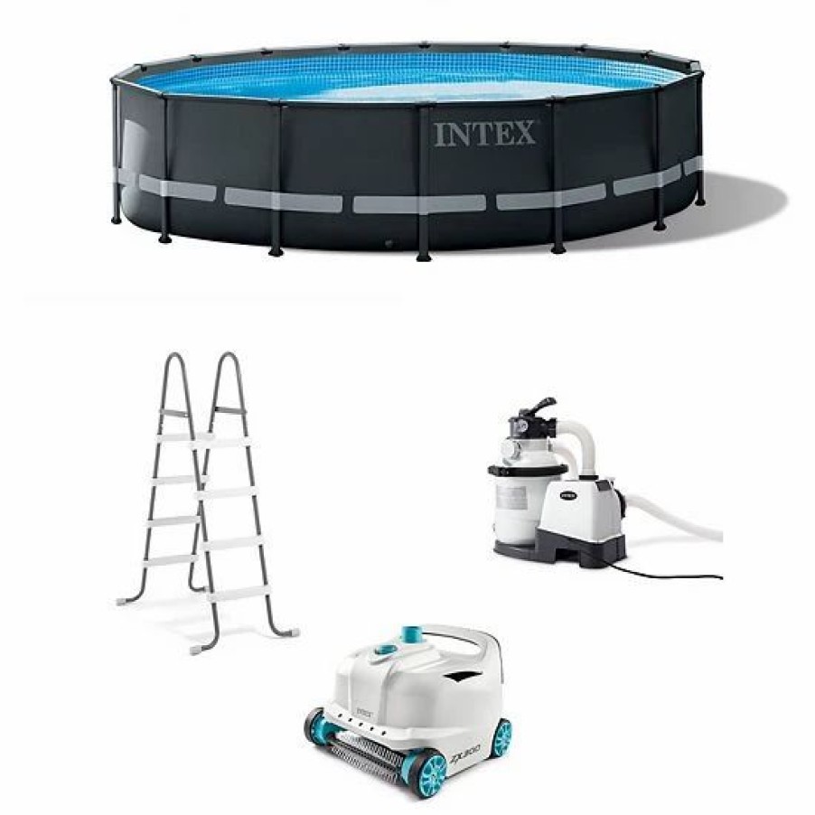 * Intex Ultra Xtr 16Ft X 48In Above Ground Pool Set W/ Pump & Cleaner Robot Vacuum Sporting Goods