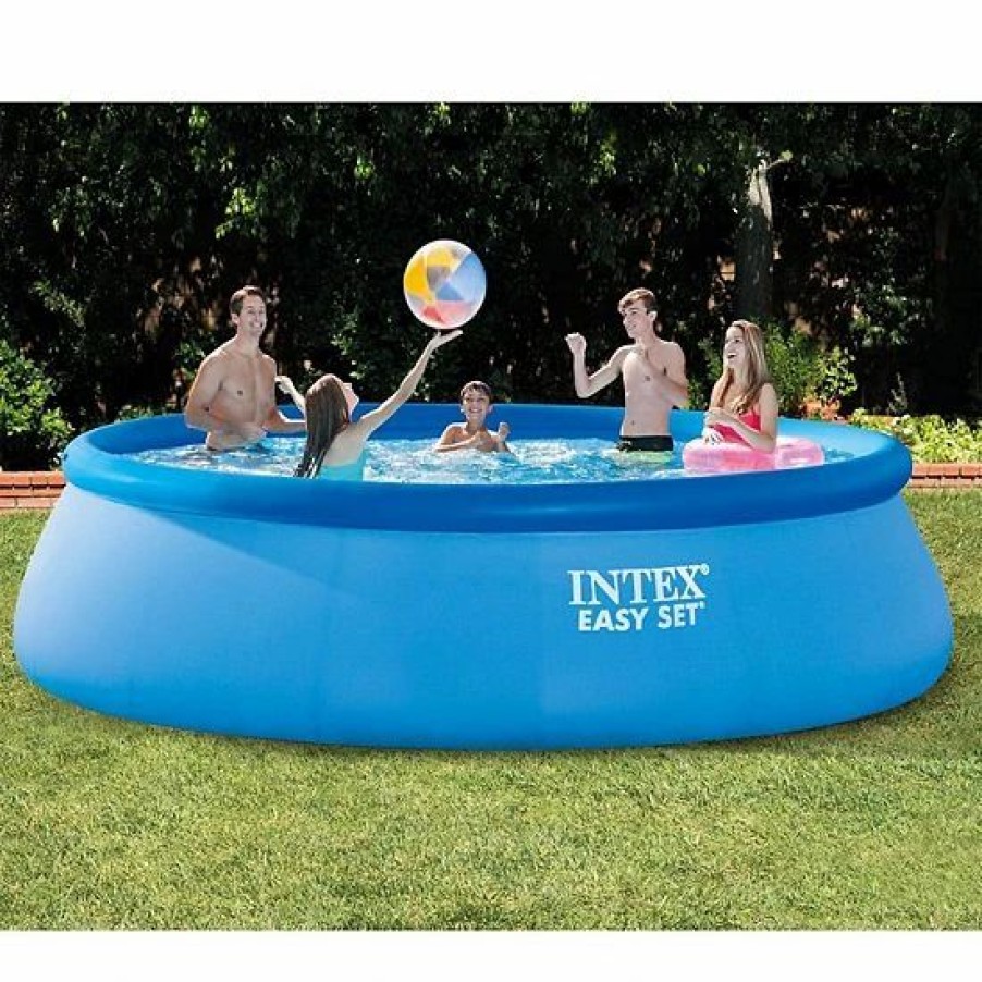 * Intex 15 X 42 Inflatable Easy Set Swimming Pool And Debris Vinyl Cover Tarp Sporting Goods