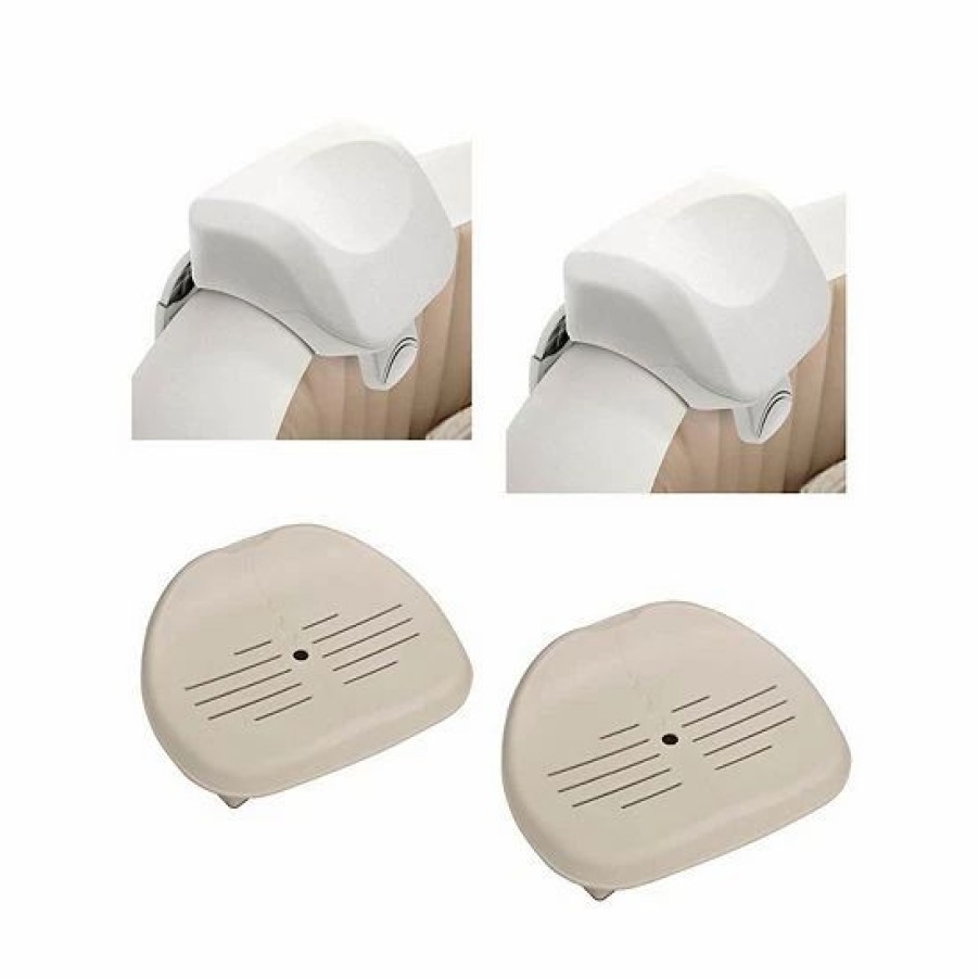 * Intex 28505E Purespa Foam Headrest (2 Pack) & Intex 28502E Hot Tub Seat (2 Pack) Sporting Goods