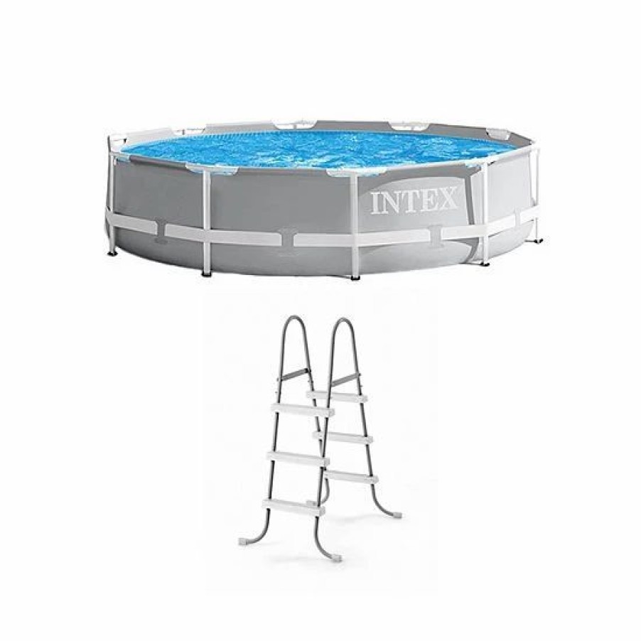 * Intex 10 X 30 Above Ground Swimming Pool W/ 330 Gph Filter Pump & Pool Ladder Sporting Goods