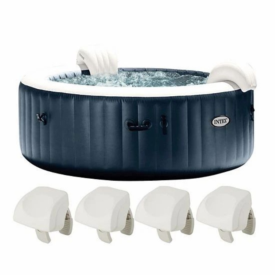 * Intex Purespa Plus Portable Inflatable Spa, 85 X 28 , W/ 4 Foam Headrest Pillows Sporting Goods