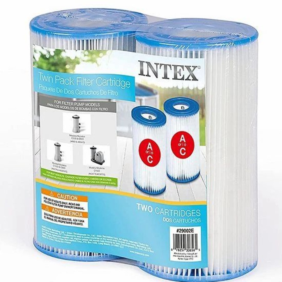 * Intex Easy Set Type A Or C Filter Replacement Cartridges Pack For Pool, 2 Pack Sporting Goods