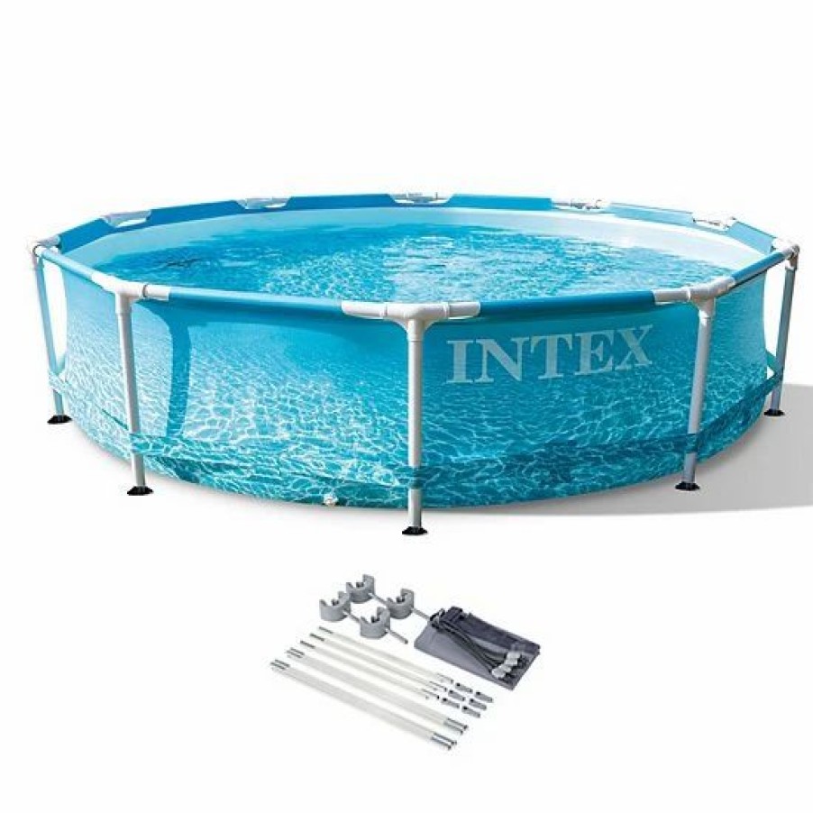 * Intex 28206Eh 10 X 30 Above Ground Frame Beachside Swimming Pool With Canopy Sporting Goods