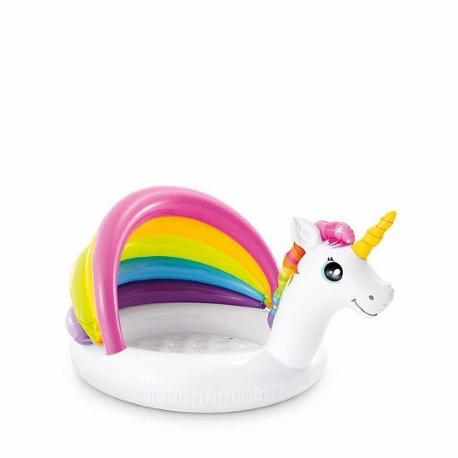 * Intex 57113Ep 50 Inch Unicorn Design Outdoor Baby Swimming Pool, Multicolor Outdoor Play Toys