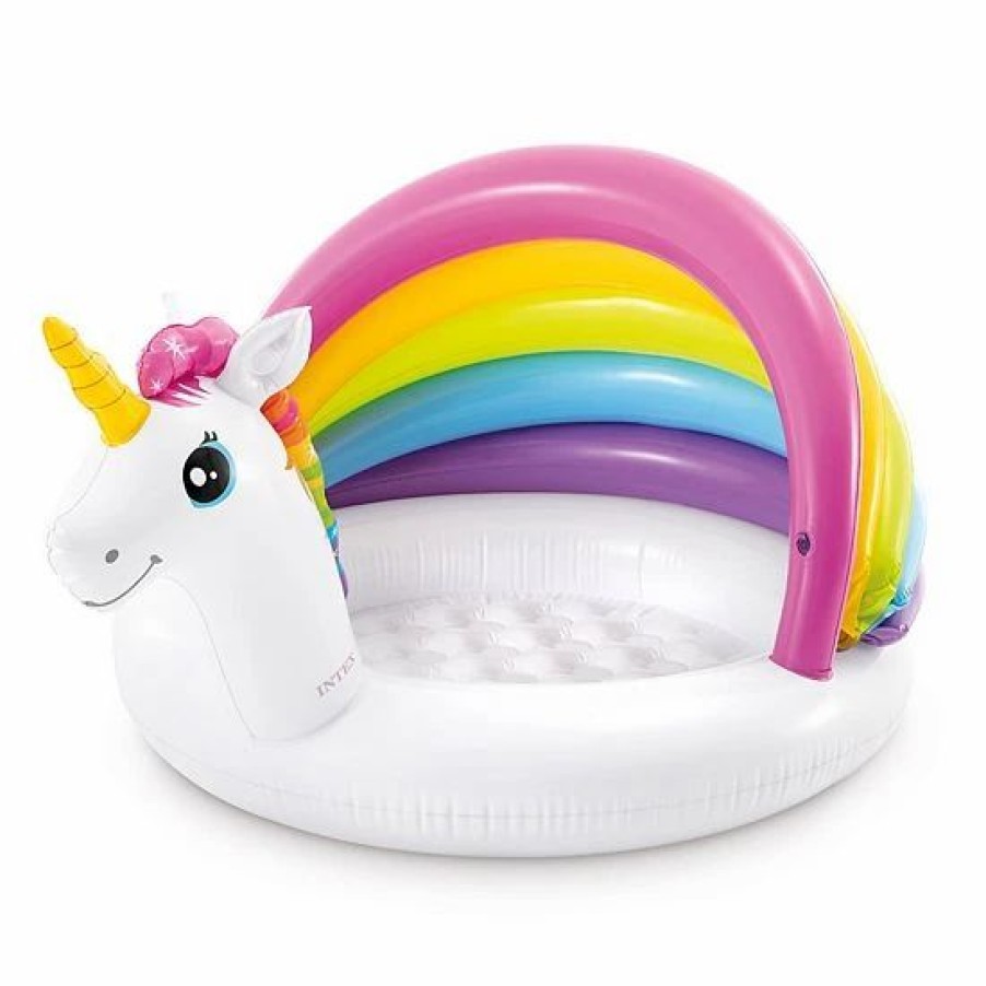 * Intex 57113Ep 50 Inch Unicorn Design Outdoor Baby Swimming Pool, Multicolor Outdoor Play Toys