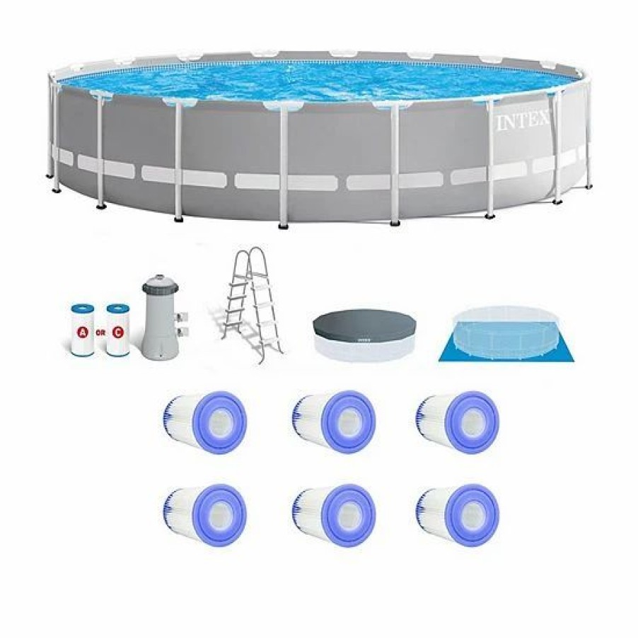 * Intex Prism Frame Above Ground 18 X 48 Pool Set W/ 6 Replacement Filters Sporting Goods