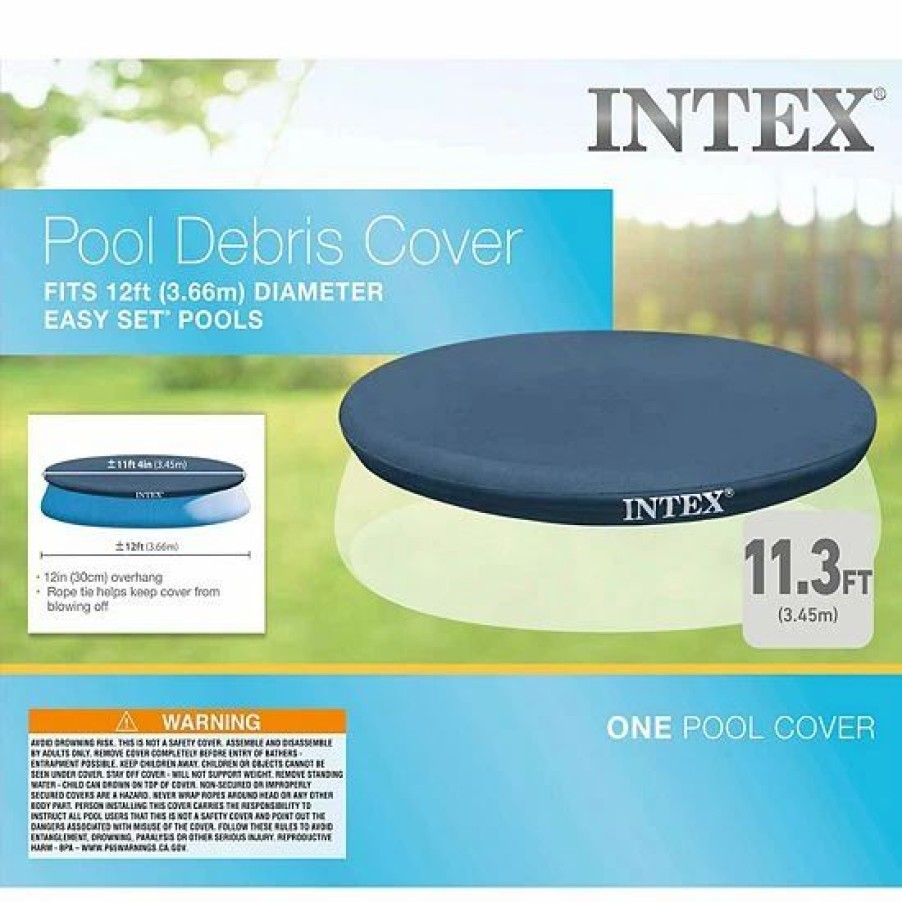 * Intex 28022E 11.3 Foot Easy Set Swimming Pool Debris Cover Tarp, Blue Sporting Goods