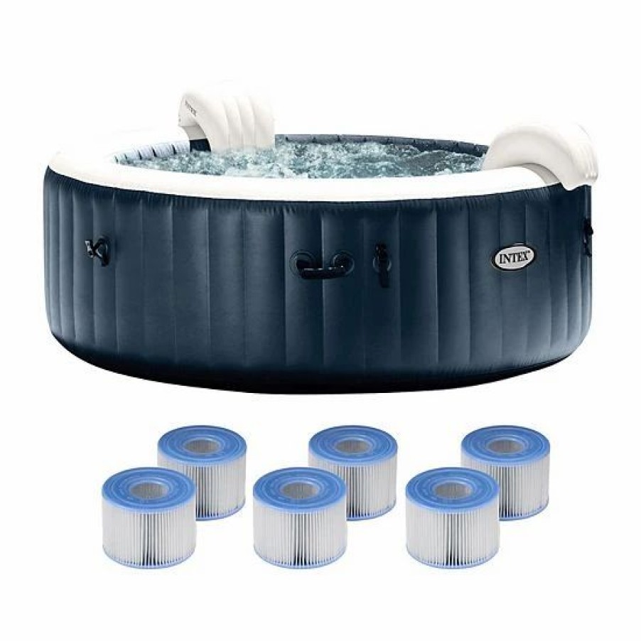 * Intex Purespa Plus Portable Inflatable Hot Tub Jet Spa W/ 6 Filter Cartridges Sporting Goods