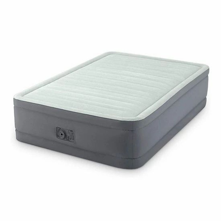 * Intex Dura Beam Deluxe Pillow Raised Airbed Mattress With Built In Pump, Queen Mattresses & Accessories