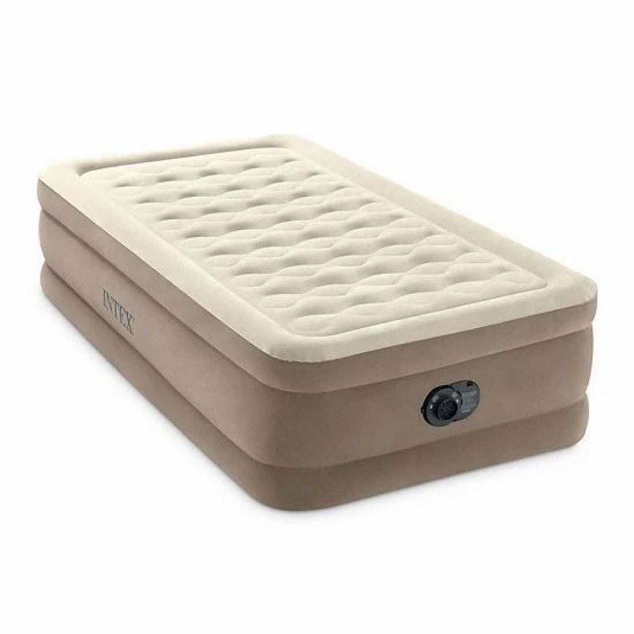 * Intex 64425Ed Ultra Plush Fiber Tech Airbed Mattress With Built In Pump, Twin Mattresses & Accessories