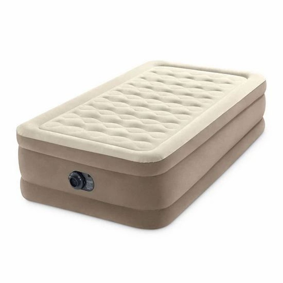 * Intex 64425Ed Ultra Plush Fiber Tech Airbed Mattress With Built In Pump, Twin Mattresses & Accessories