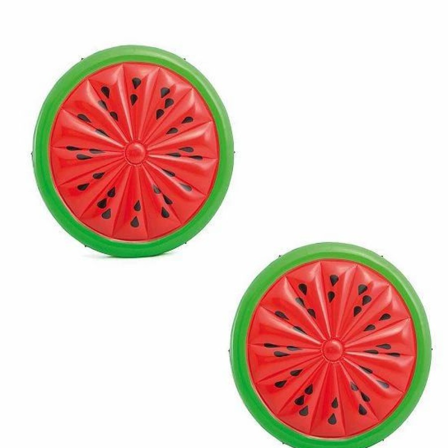 * Intex Giant Inflatable 72 Inch Watermelon Summer Swimming Pool Float (2 Pack) Outdoor Play Toys