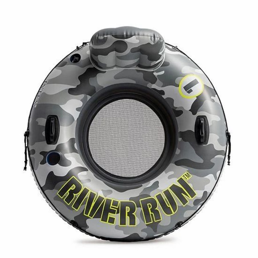 * Intex 56835Ep River Run I Camo Inflatable Floating Tube Raft With Cup Holders Outdoor Play Toys