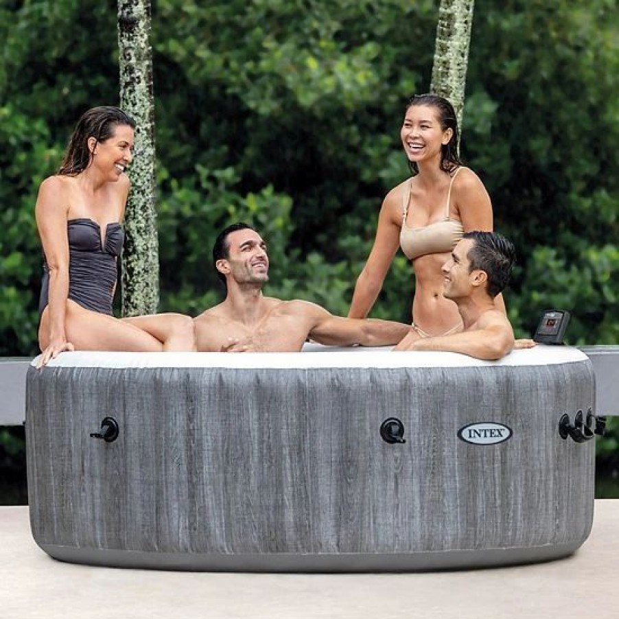 * Intex 28439Ep Purespa Plus Greywood Inflatable Hot Tub Bubble Jet Spa, 77 X 28 Sporting Goods