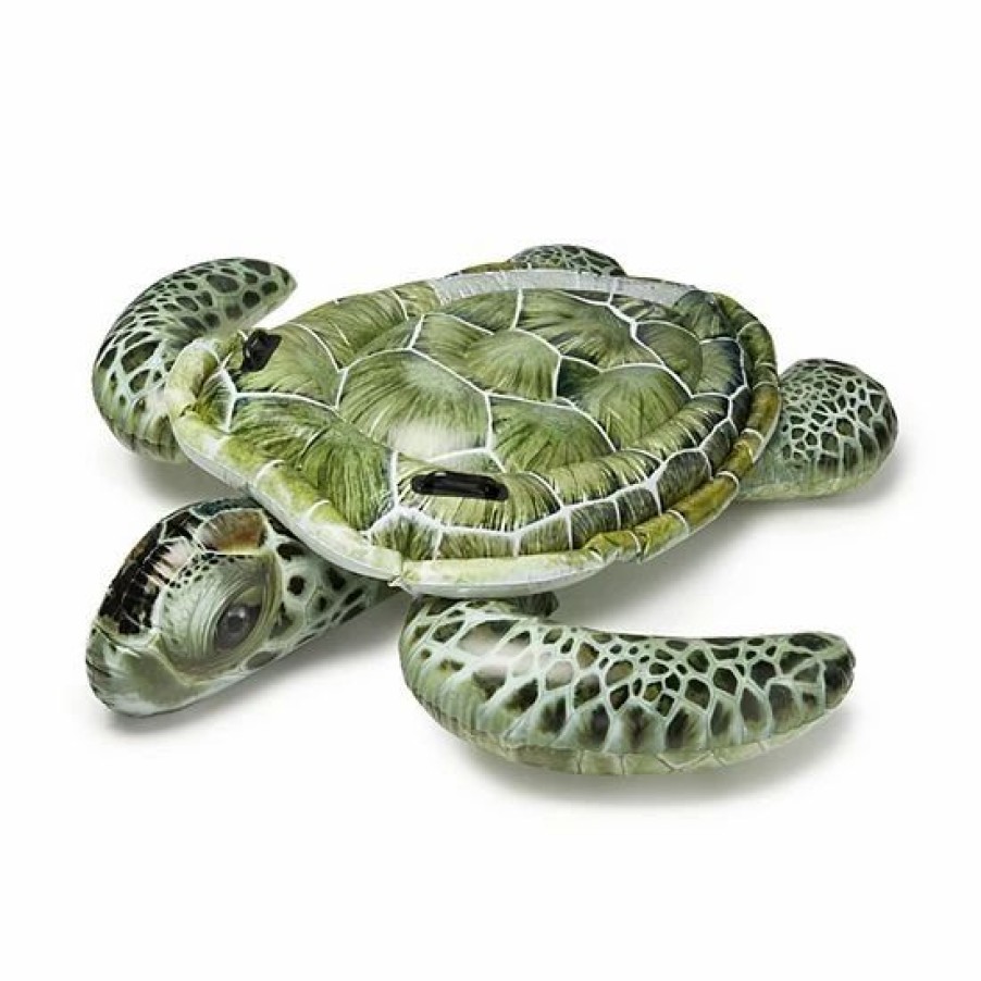 * Intex 57555Ep Realistic Sea Turtle Inflatable Ride-On Pool Float With Handles Outdoor Play Toys