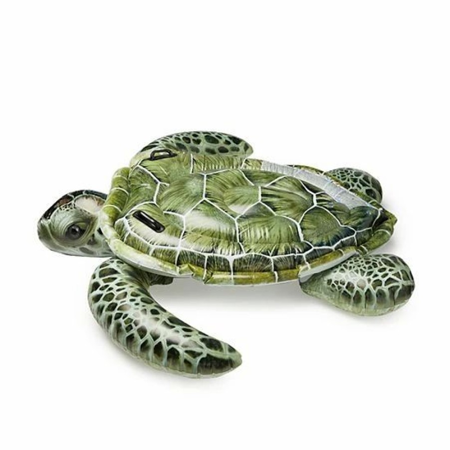 * Intex 57555Ep Realistic Sea Turtle Inflatable Ride-On Pool Float With Handles Outdoor Play Toys