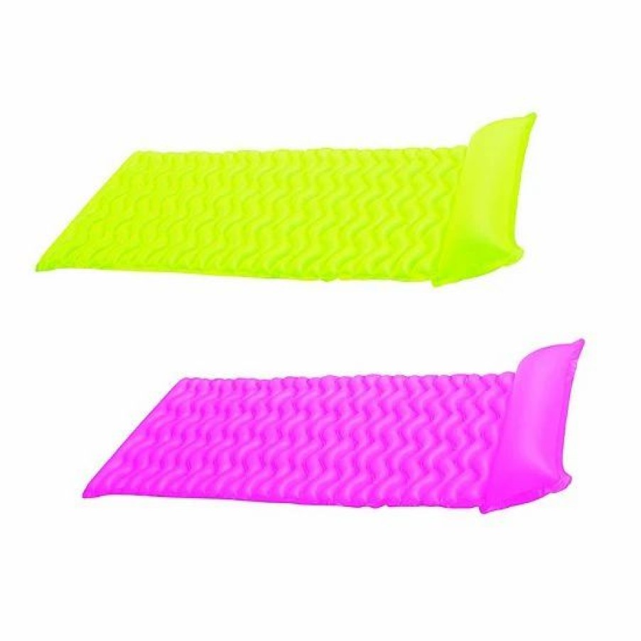 * Intex Tote 'N Float Wave Mat Floating Swimming Pool Lounger W/ Headrest (2 Pack) Outdoor Play Toys