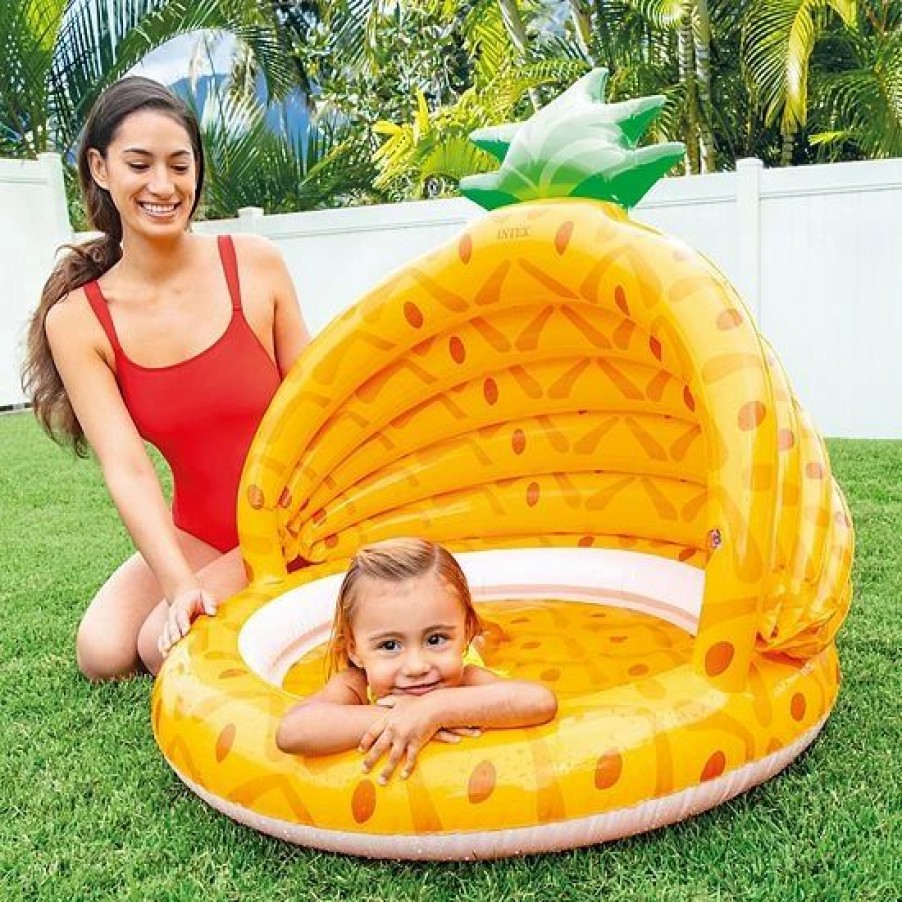 * Intex 58414Ep 40 Inch Pineapple Outdoor Baby Toddler Inflatable Swimming Pool Outdoor Play Toys