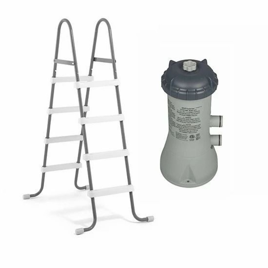 * Intex Swimming Pool Ladder For 48 High Wall & 1000 Gph Cartridge Filter Pump Sporting Goods