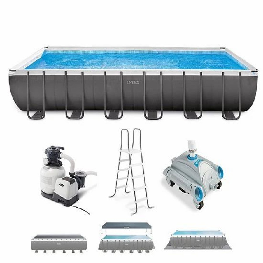 * Intex Ultra Xtr 24Ft X 12Ft X 52In Rectangular Frame Pool & Sand Vacuum Cleaner Sporting Goods