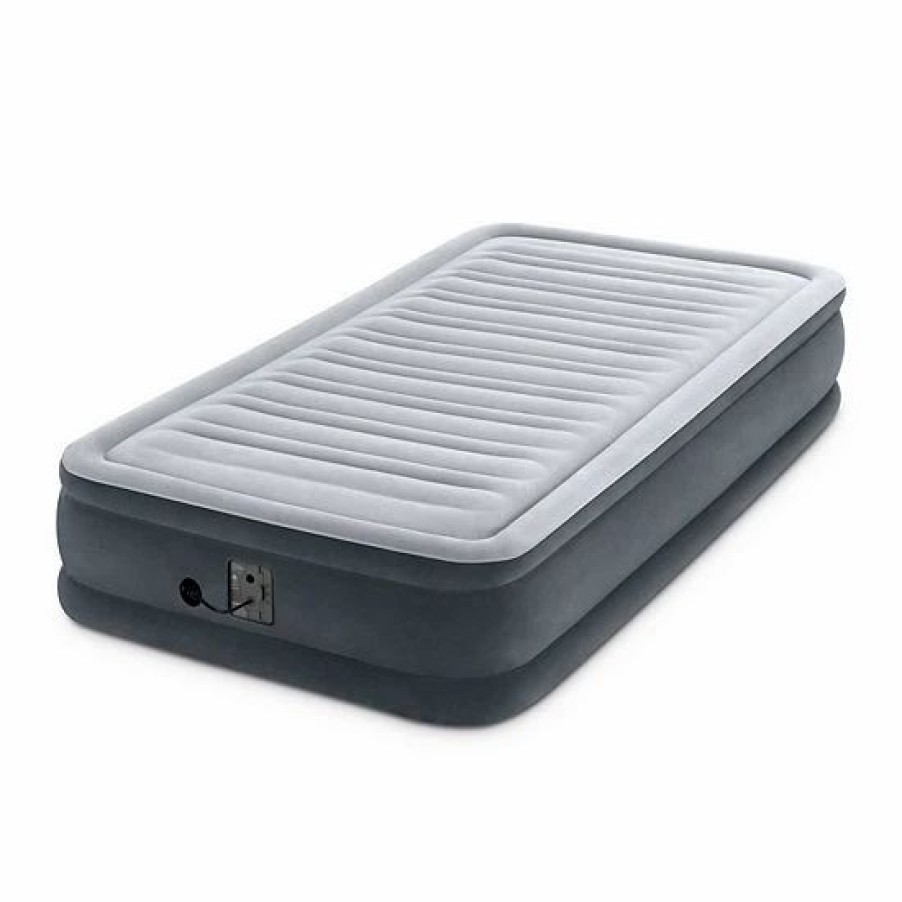 * Intex Comfort Deluxe Dura-Beam Plush Airbed Mattress With Built-In Pump, Twin Mattresses & Accessories