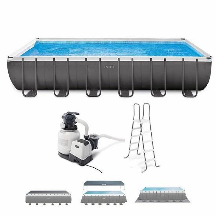 * Intex 24 X 12 X 4.3 Foot Ultra Xtr Rectangular Pool, 2 Pack Of Floats And Cooler Sporting Goods