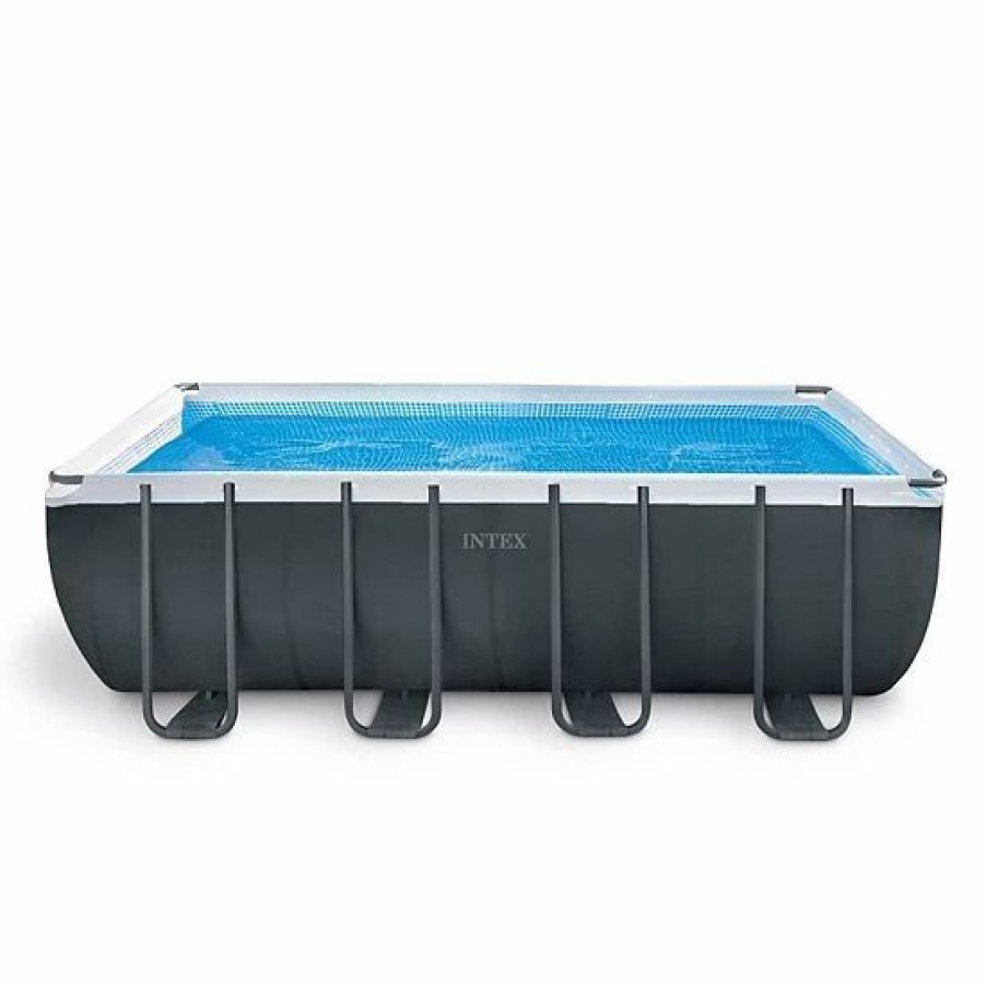 * Intex 18Ft X 52In Ultra Xtr Rectangular Frame Swimming Pool Kit W/Pump & Canopy Sporting Goods