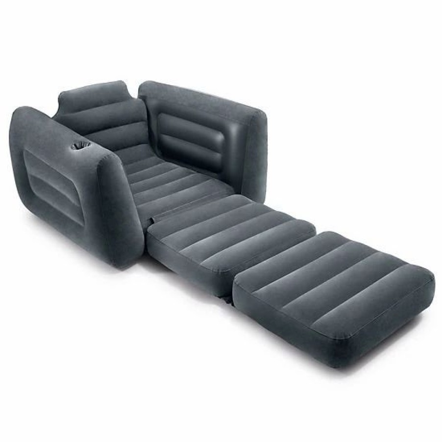 * Intex Inflatable Pull Out Sofa Chair Sleeper With Twin Sized Air Bed Mattress Mattresses & Accessories