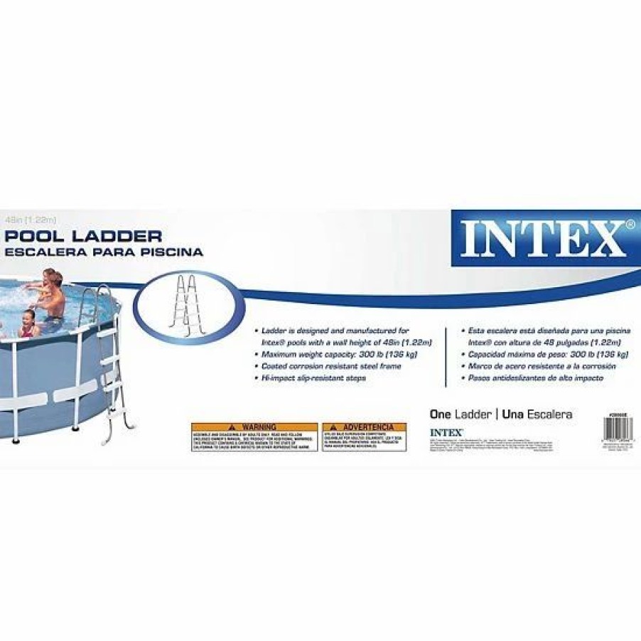 * Intex 10Ft X 30In Metal Frame Above Ground Pool & Intex Steel Frame Pool Ladder Sporting Goods