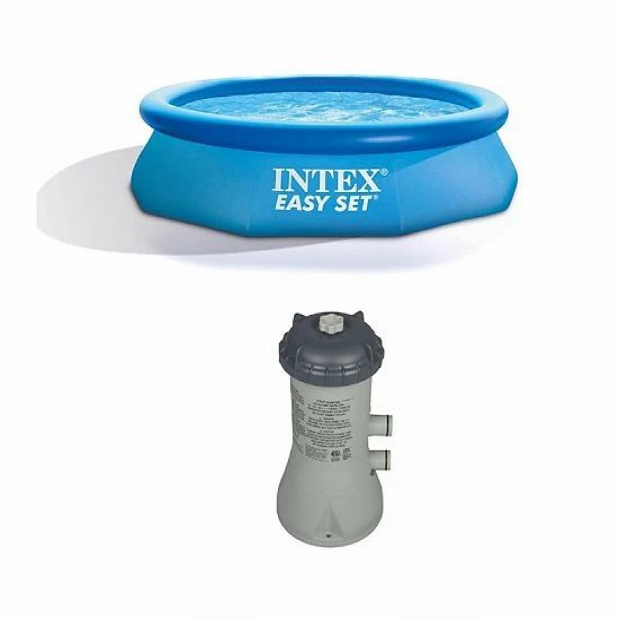 * Intex 10'X30'X30" Above Ground Inflatable Pool And Cartridge Filter Pump System Sporting Goods