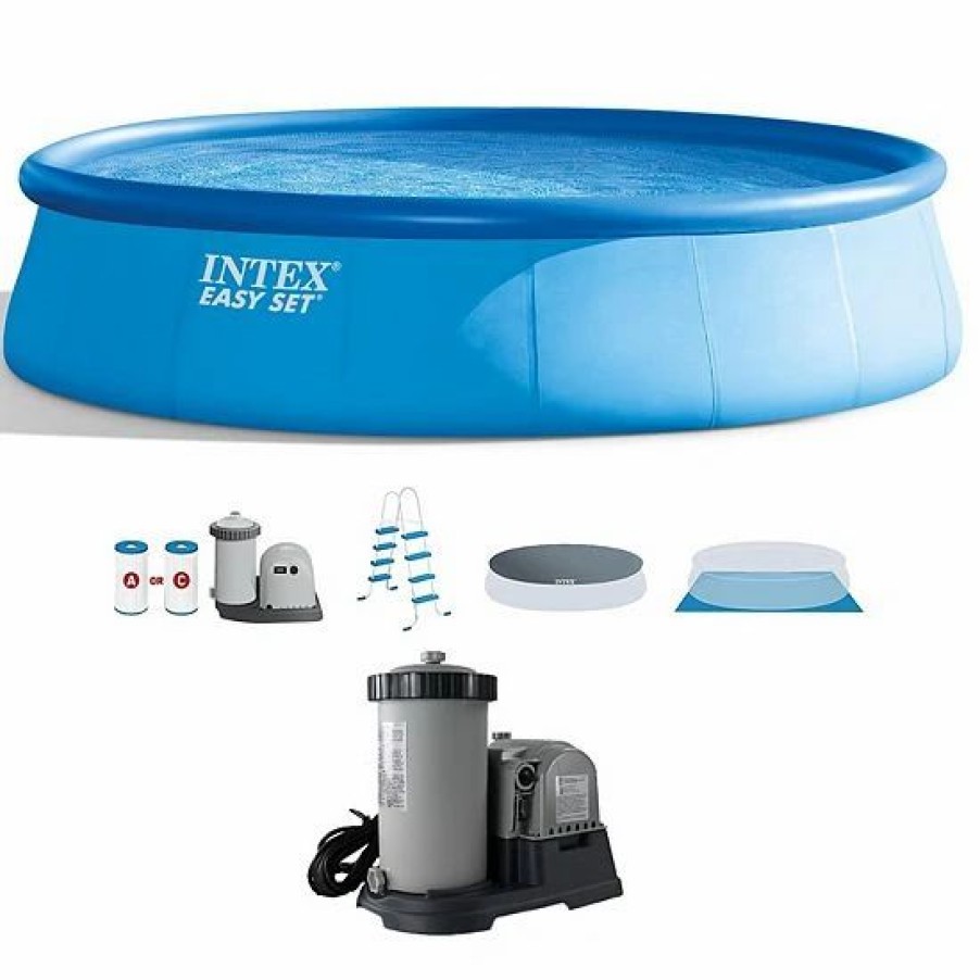 * Intex 18' X 48" Above Ground Swimming Pool And 2500 Gph Cartridge Filter Pump Sporting Goods