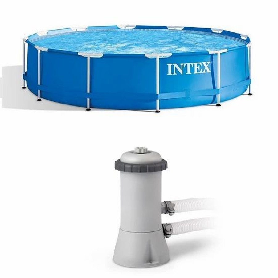 * Intex 12Ft X 30In Swimming Pool & Intex 530 Gph Pool Cartridge Filter Pump Sporting Goods