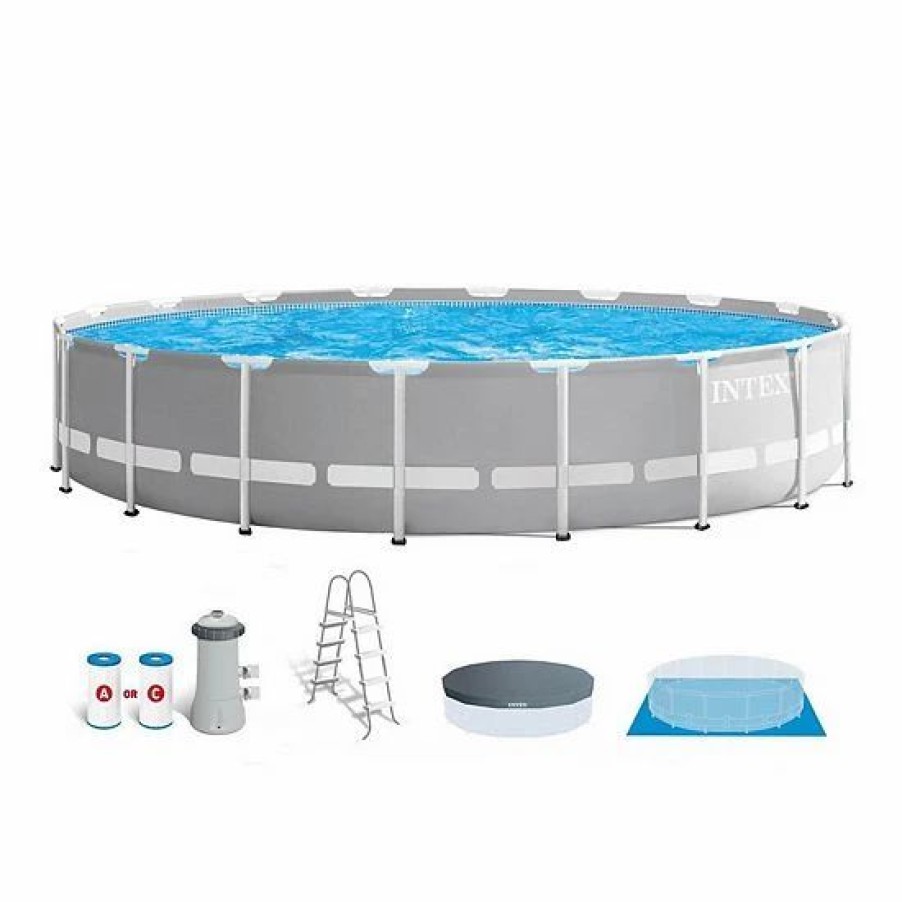 * Intex 18Ft X 42In Prism Above Ground Pool, Inflatable Loungers (2 Pack) & Cooler Sporting Goods