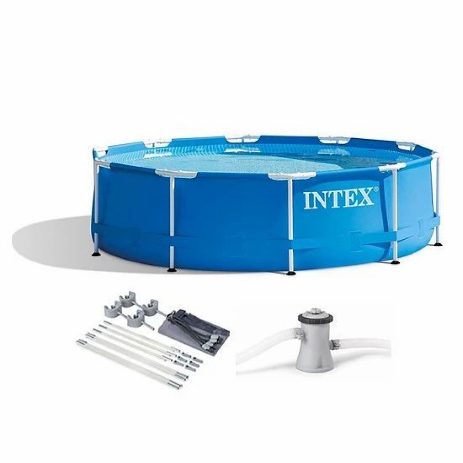 * Intex 28201Eh 10 X 30 Metal Frame Above Ground Swimming Pool Kit W/ Canopy Sporting Goods