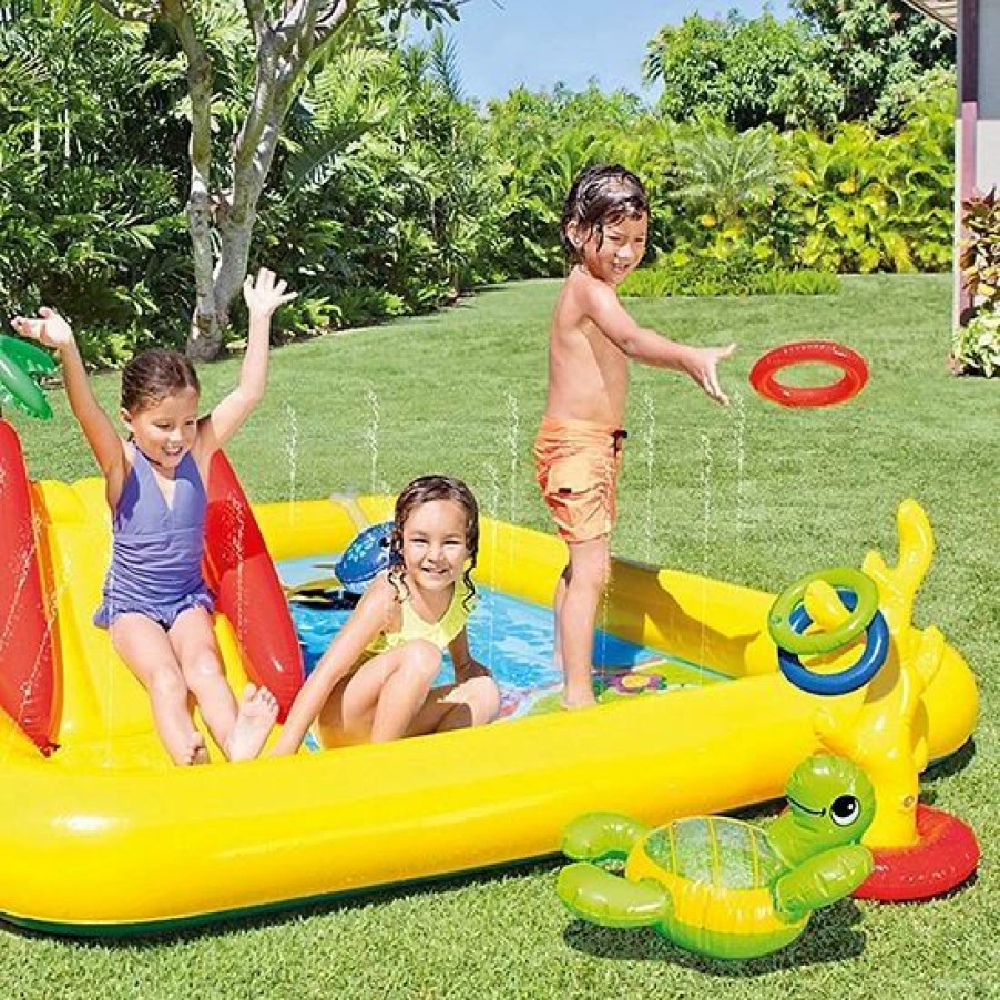 * Intex 100 X 77 Inflatable Ocean Play Center Kids Backyard Kiddie Pool & Games Outdoor Play Toys