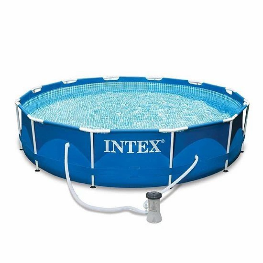 * Intex 28211Eh 12 X 30 Metal Frame Above Ground Swimming Pool Kit With Canopy Sporting Goods