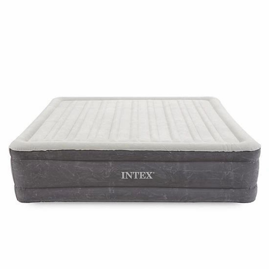 * Intex 18-Inch Inflatable Elevated Premium Comfort Airbed W/ Built-In Pump, King Mattresses & Accessories