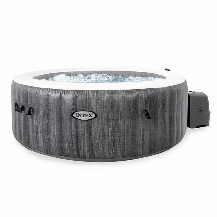 * Intex Purespa Plus Greywood Inflatable Hot Tub Bubble Jet Spa With Accessory Kit Sporting Goods