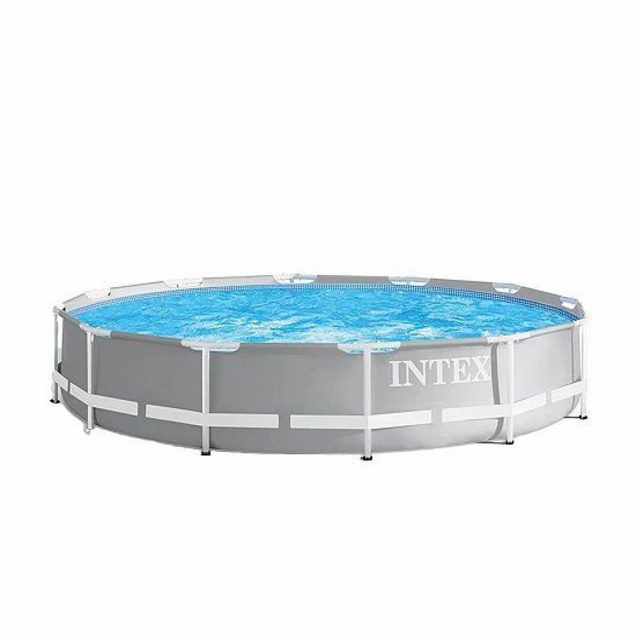 * Intex 12 Foot Prism Frame Above Ground Swimming Pool W/ Pump & Pool Ladder Sporting Goods