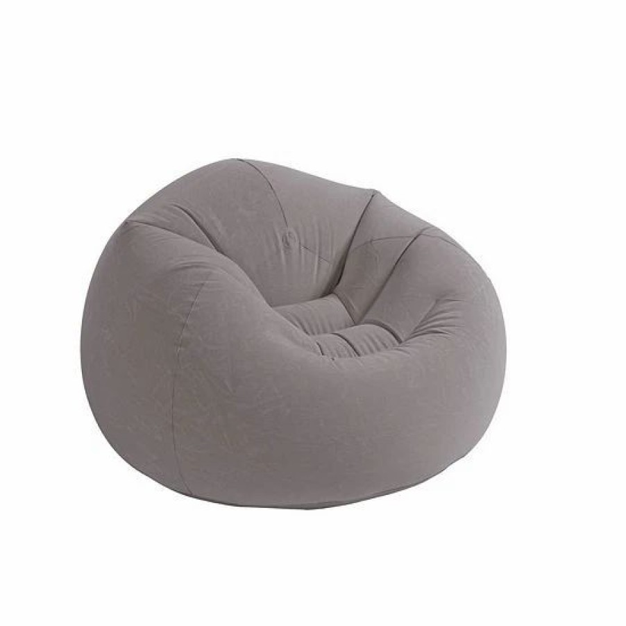 * Intex Inflatable Contoured Corduroy Beanless Bag Lounge Chair, Grey Chairs