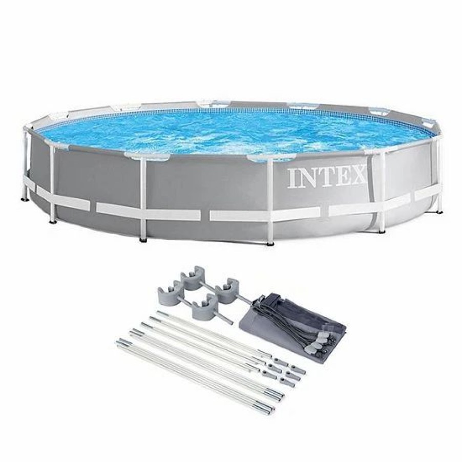 * Intex 26711Eh 12 X 30 Metal Frame Above Ground Swimming Pool W/ Pump & Canopy Sporting Goods