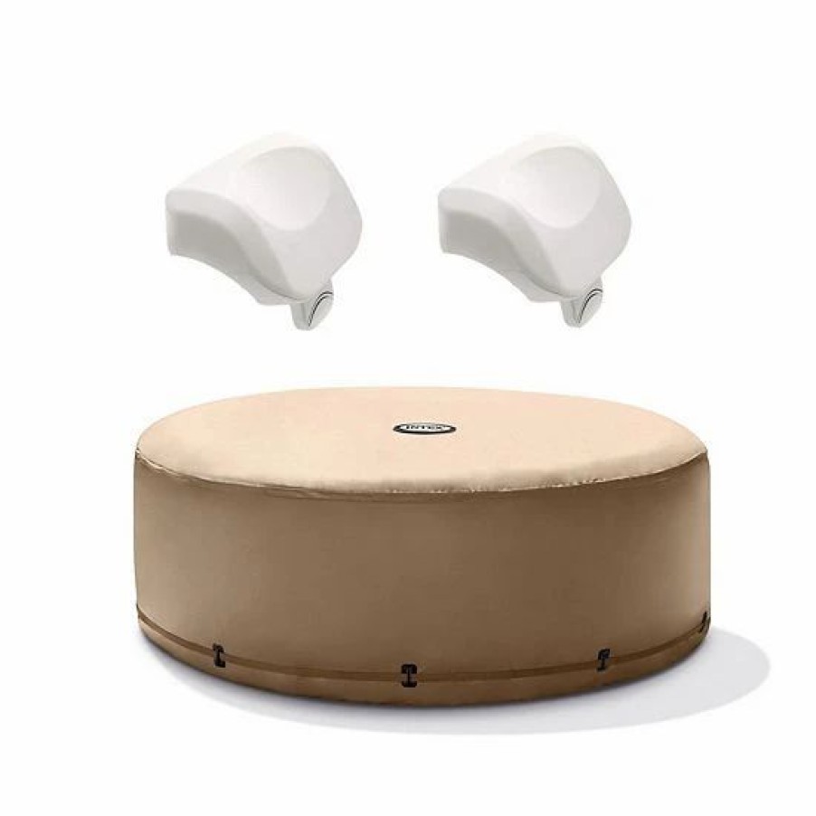 * Intex Purespa Energy Efficient Hot Tub Cover & Cushioned Foam Headrest (2 Pack) Sporting Goods